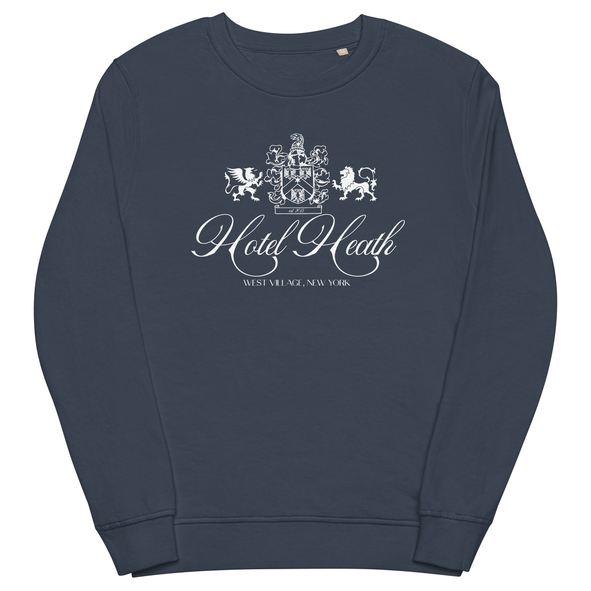 Hotel Heath Coat of Arms Logo White Organic Sweatshirt